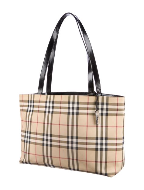 vintage nova check burberry handbag with flap|burberry checked canvas tote bag.